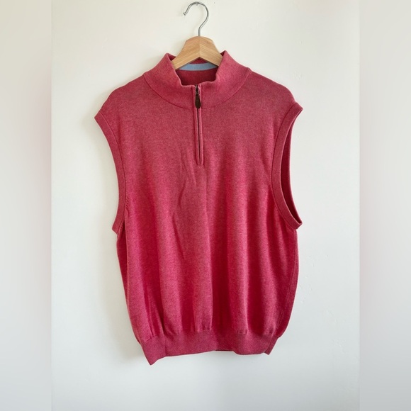 EVERARD’s | BNWT  Men’s Pima cotton 1/4 zip sweater vest | size large - Picture 5 of 6